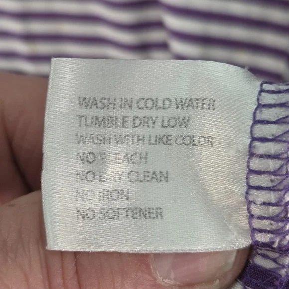 Rhoback Polo Shirt Mens Small Purple White Striped Performance Golf Stretch - Picture 8 of 8